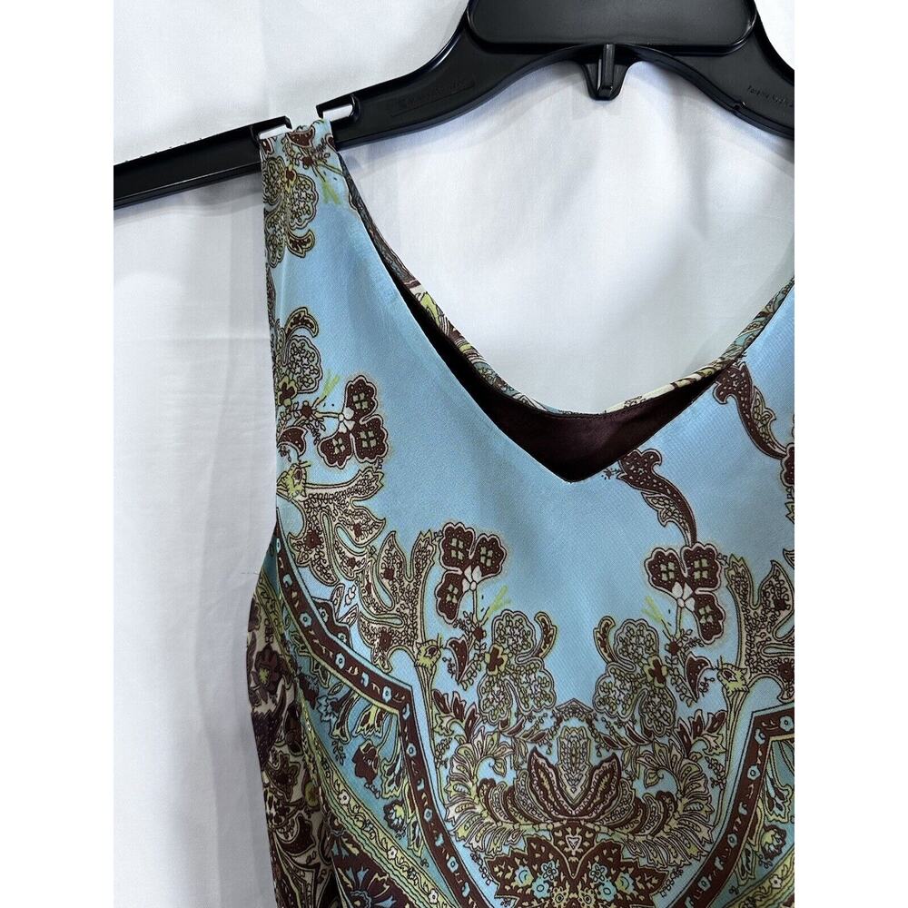 Kari New York Lined Hankerchief Hem Dress Paisley Print /Belted Size 10 - Picture 4 of 16